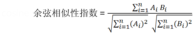 余弦相似性方程