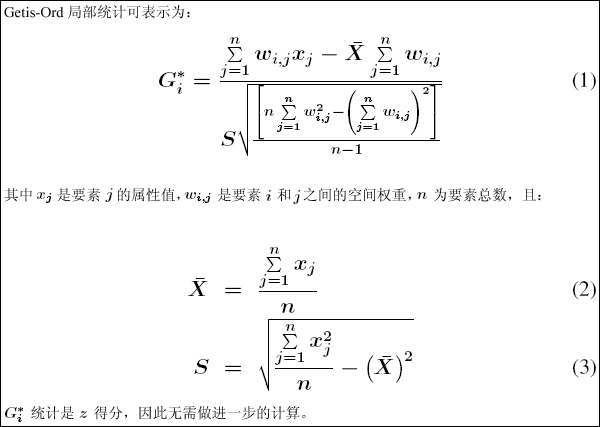 Gi* 统计的算法