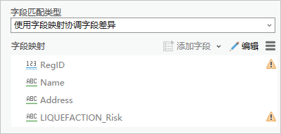 “追加”工具的字段映射参数 “追加”工具的字段映射参数