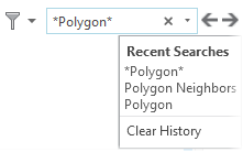 “最近搜索”菜单 “最近搜索”菜单