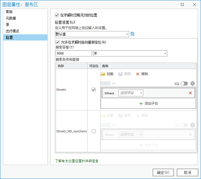 图层属性对话框随即出现,且位置页面将处于选中状态。 图层属性对话框随即出现,且位置页面将处于选中状态。