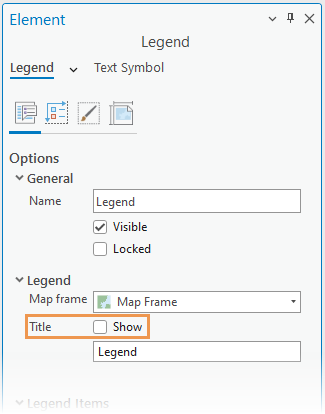 取消选中“显示”复选框以隐藏标题的图例属性 取消选中“显示”复选框以隐藏标题的图例属性