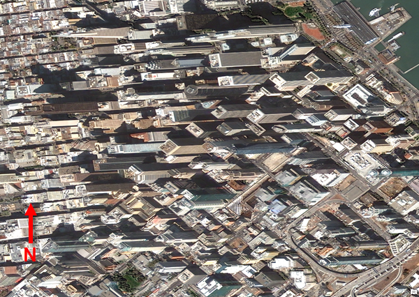 在地图空间中显示的倾斜影像 在地图空间中显示的倾斜影像