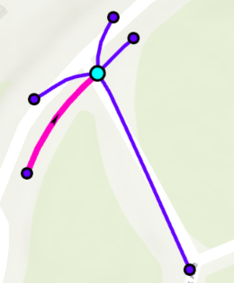 与所选交汇点相连的五个相邻街道之一 与所选交汇点相连的五个相邻街道之一