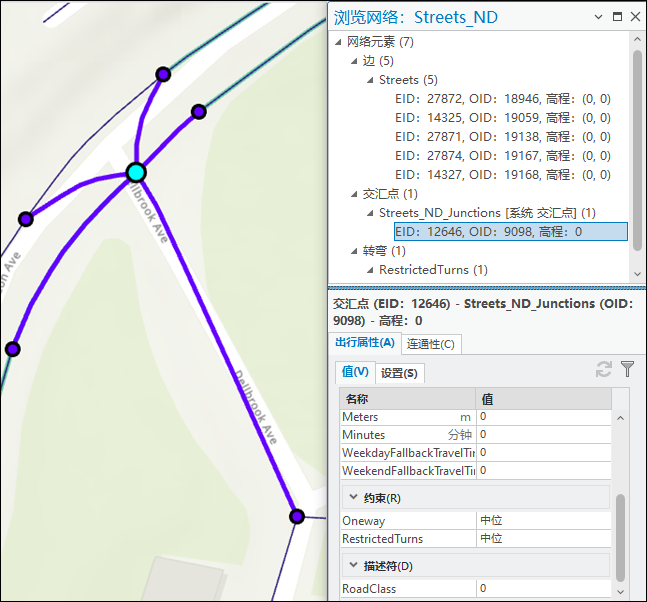 显示识别元素的属性的“浏览网络”窗口 显示识别元素的属性的“浏览网络”窗口