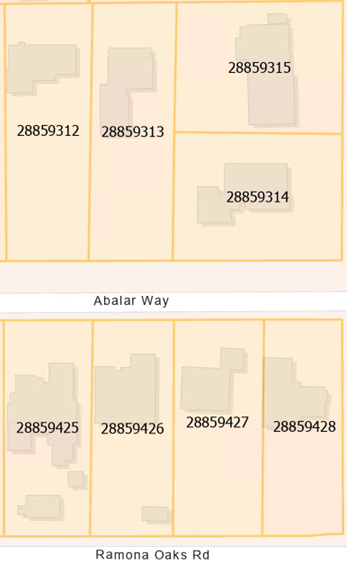 每个宗地具有唯一值。 每个宗地具有唯一值。