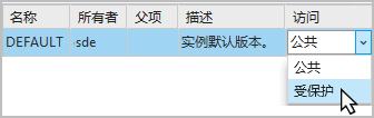 对于“版本”视图中的“访问权限”值,选择“受保护”。 对于“版本”视图中的“访问权限”值,选择“受保护”。