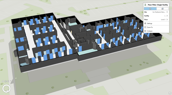 楼层过滤器配置为仅显示第二层。 楼层过滤器配置为仅显示第二层。