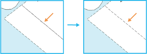 Before and after using the Suppress symbol effect to hide a portion of an overlapping line Before and after using the Suppress symbol effect to hide a portion of an overlapping line
