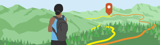 旅行者观察到达目的地的不同路径 旅行者观察到达目的地的不同路径