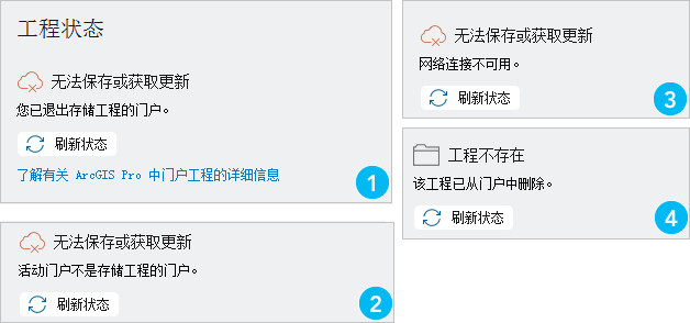 “信息”页面上的门户工程状态消息 “信息”页面上的门户工程状态消息