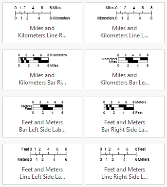 八个双比例尺样式项目的缩略图图像 八个双比例尺样式项目的缩略图图像