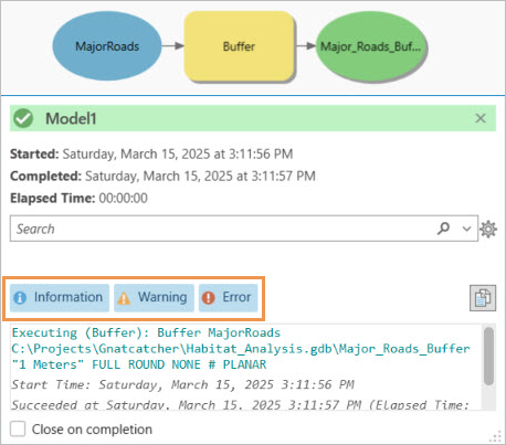 在运行模型后显示的进度窗口 在运行模型后显示的进度窗口