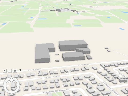 使用 3D Topographic 底图符号化的建筑物