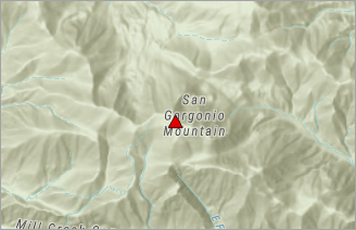 San Gorgonio Mountain 以三角形符号标记。