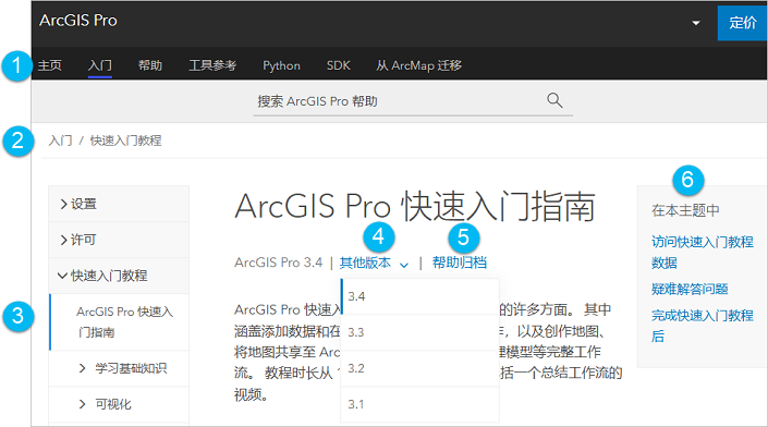 ArcGIS Pro 在线帮助系统