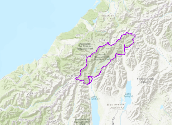 奥拉基/库克山国家公园地图