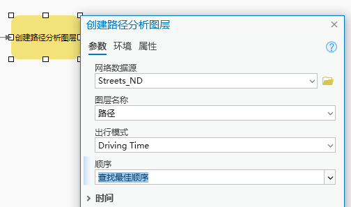 “创建路径分析图层”工具对话框中的“顺序”参数设置为“查找最佳顺序”