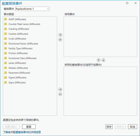 配置替换事件对话框
