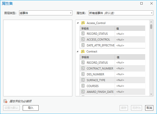 显示了具有自定义属性集的“属性集”对话框